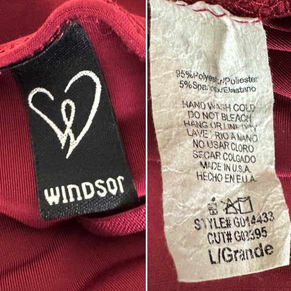 Windsor burgundy get the scoop sleeveless maxi bodycon dress L - Picture 11 of 12